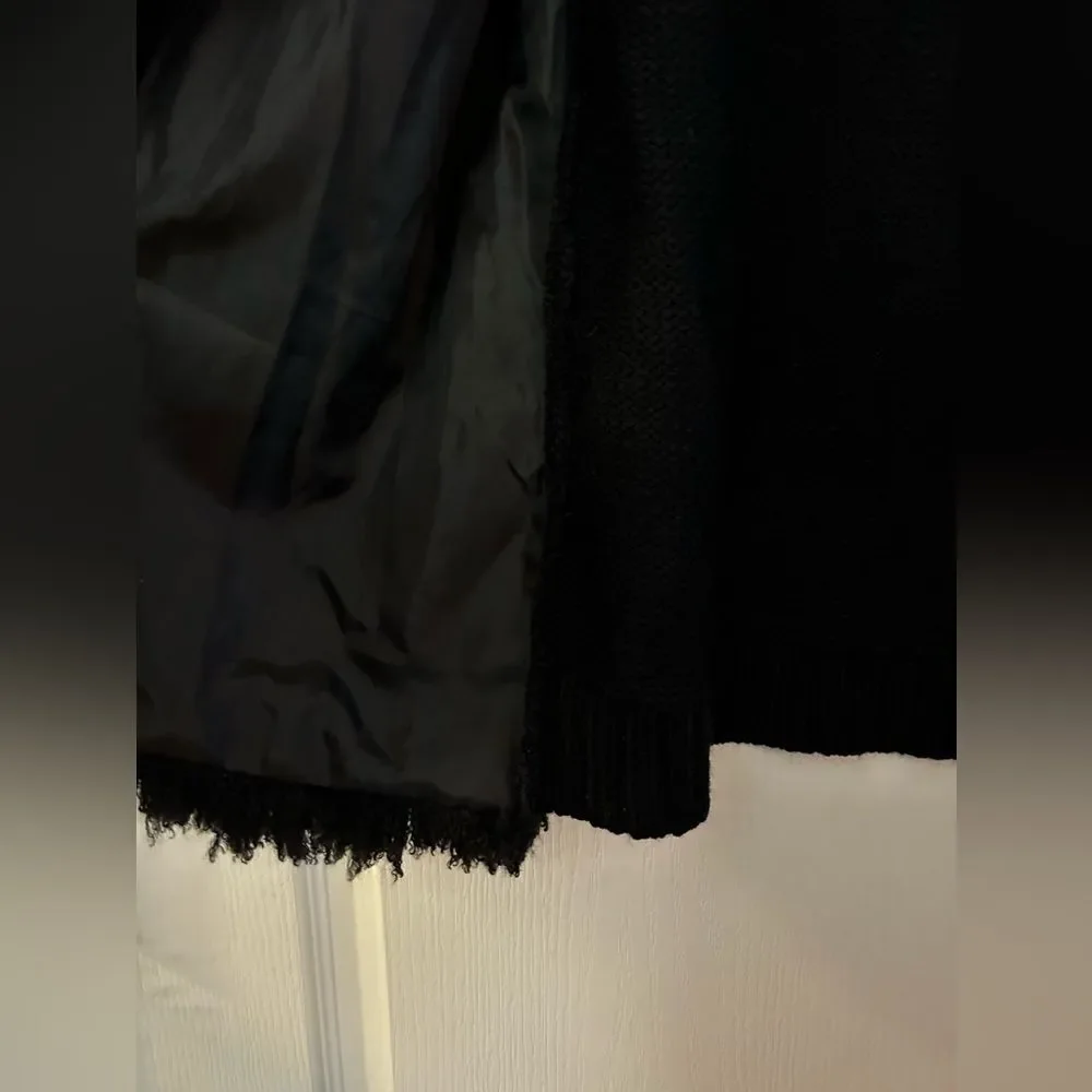 Eyeshadow soft vest Women L Faux Fur Black Open Front Sleeveless whimsigoth cozy